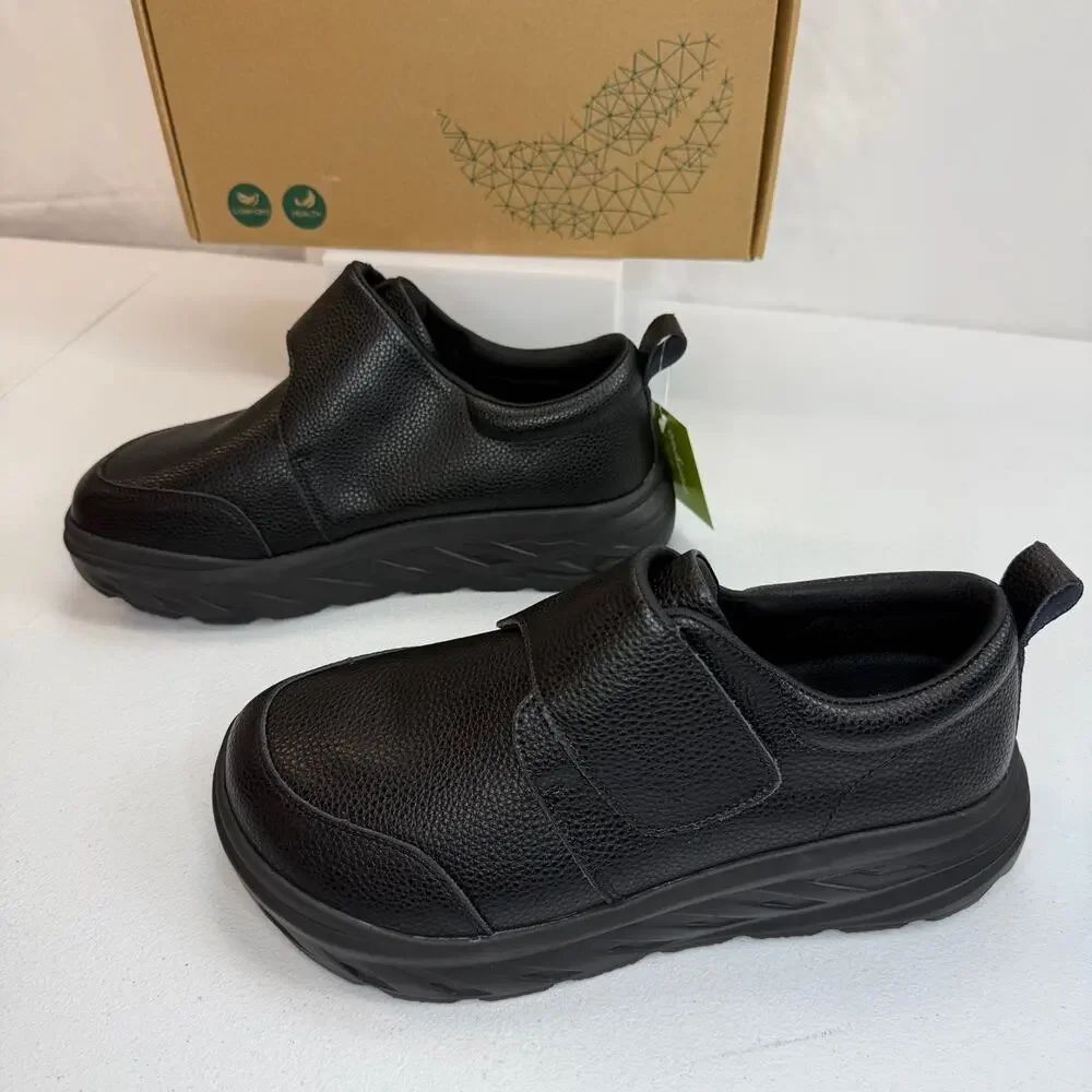 OrthoComfoot Men’s Size 10 Diabetic Walking Shoes – Black Orthopedic Comfort